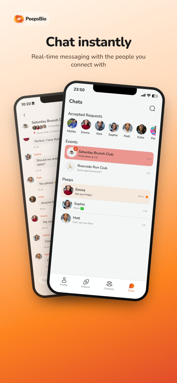 Chat instantly — Peeps messaging