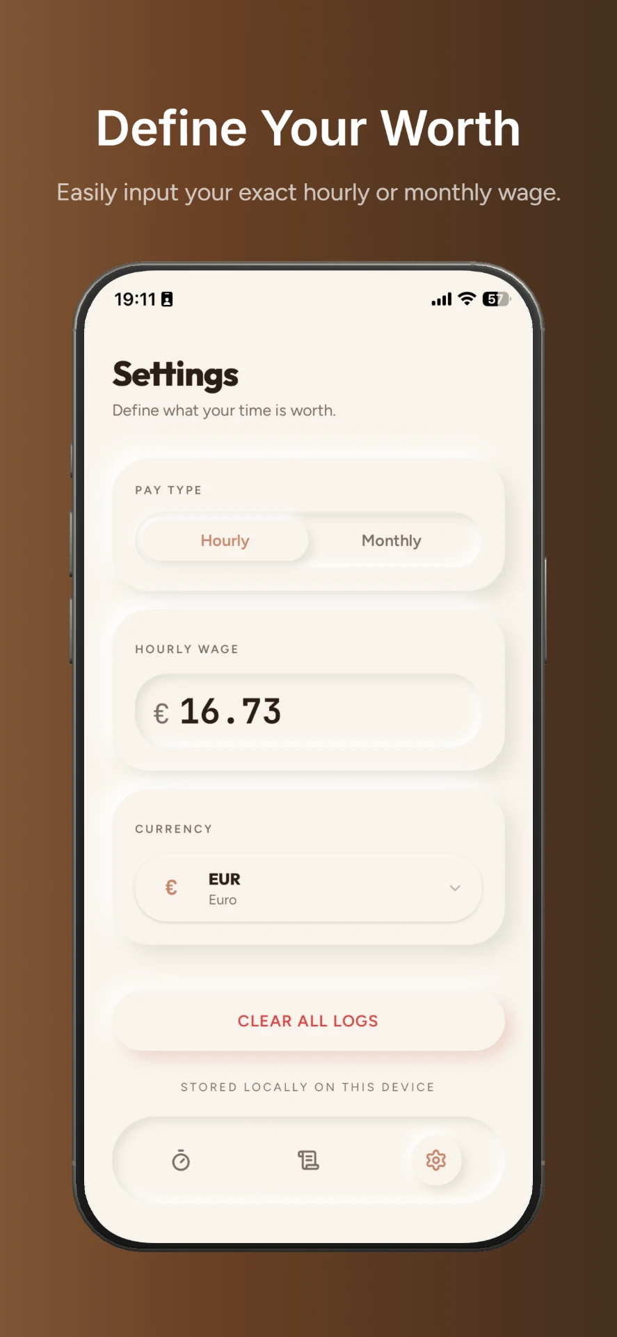 Define your worth — Flush wage settings